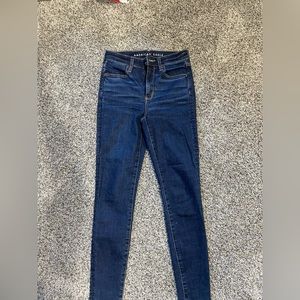 AE Super High Rise Blue Jeans